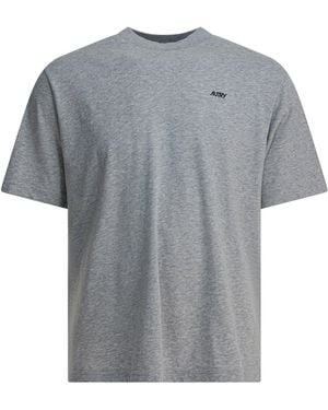 Autry Cotton T-Shirt With Logo T-Shirts-Uomo - Grigio