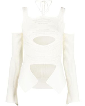ANDREA ADAMO A costine a coste in maglia - Bianco