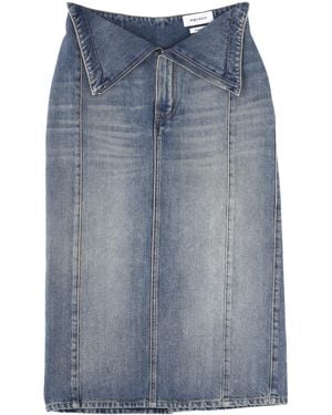 McQueen Alexander Mc Queen Denim Midi Skirt - Blue