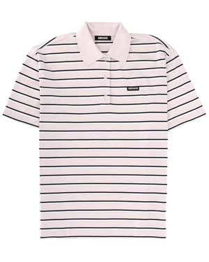 ROTATE BIRGER CHRISTENSEN Striped Polo Shirt With Logo - White