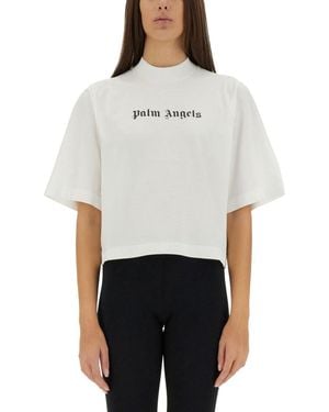 Palm Angels T-Shirt With Logo - White