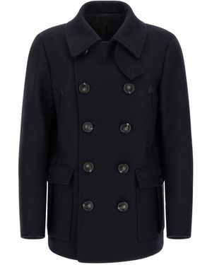 DSquared² Felted Wool Caban Coat - Blau