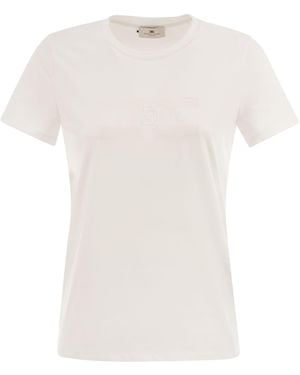 Elisabetta Franchi Cotton Jersey T-Shirt - White