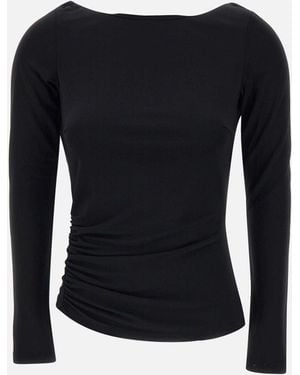 Elisabetta Franchi Täglicher Viskosepullover Mit Offenem Rücken - Schwarz