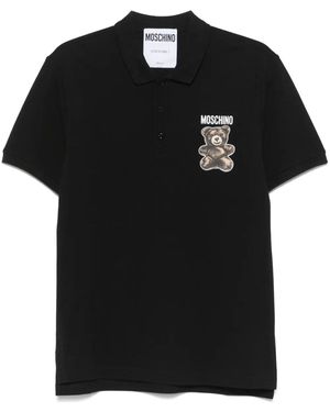 Moschino Poloshirt mit Teddybärendruck - Schwarz