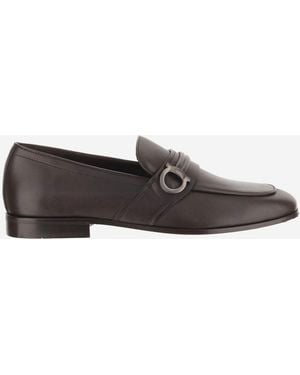 Ferragamo Leather Loafers - Grey