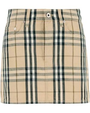 Burberry Besticktes Denim -Minirock - Mehrfarbig