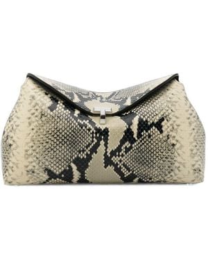 TOTEME T Lock Leather Clutch - Natural