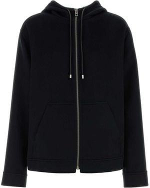 Loewe Wool-Cashmere Hooded Jacket - Black