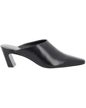 Stuart Weitzman Leather Mules - Gray