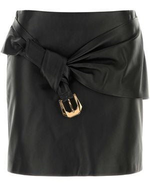 Versace Leather Skirt - Black