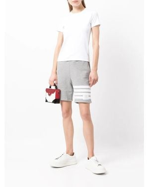 Thom Browne Mid-Thigh-Shorts mit Engineered 4 Bar im klassischen Loopback - Weiß