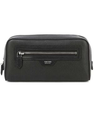 Tom Ford Toiletry Bag With Logo Appliqué - Black