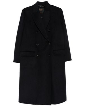 Paltò Arianna Wool Double Breasted Coat - Black