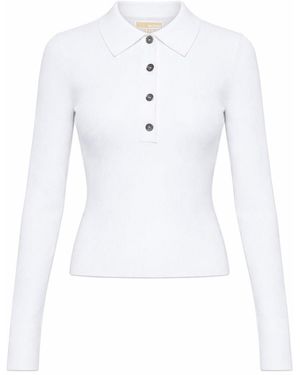 MICHAEL Michael Kors Michael By Michael Kors Long-Sleeved Polo Shirt - White
