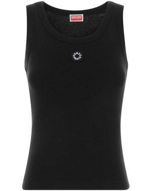 KENZO Logo Round Neck Top - Black