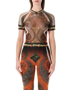 OTTOLINGER Paisley Mesh T-Shirt - Red