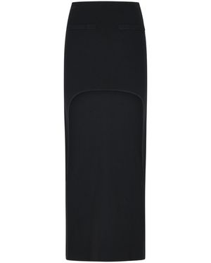 Courreges Langer -Rock aus schwarzer Viskosemischung