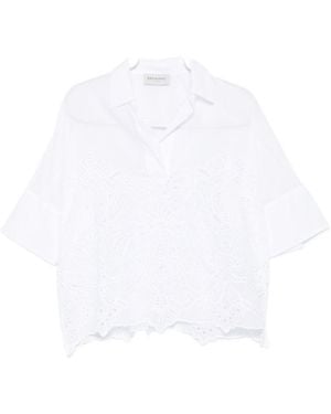 ERMANNO FIRENZE Embroidered Cotton Shirt - White