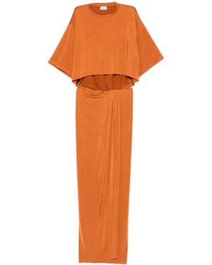 ANDAMANE De Andamane Anja Uitgesneden T-shirt Maxi-jurk - Oranje