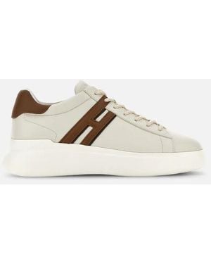 Hogan H580 Allacciato H Profilo Trainers - Natural