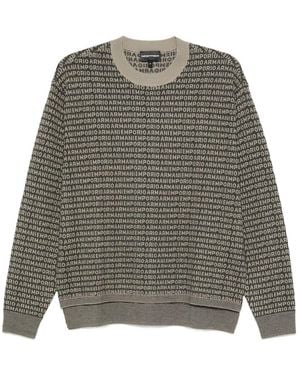 Emporio Armani Grüner Seiden & Nylon Pullover - Grau