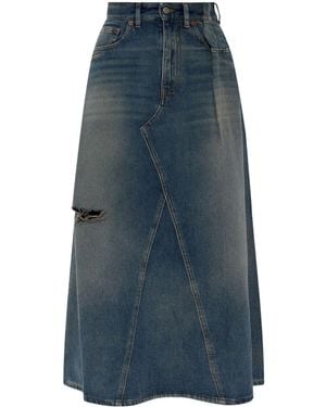 MM6 by Maison Martin Margiela Rock im Distressed-Look - Blau