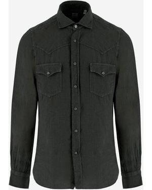 Finamore 1925 Linen Shirt - Black