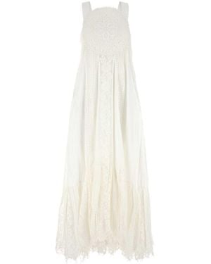 Loewe Cotton And Lace Paula Ibiza Dress - White