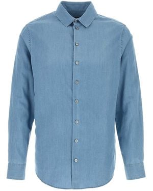 Giorgio Armani Light- Chambray Shirt - Blue