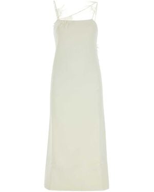 Jil Sander Ivory Viscose Blend Dress - White