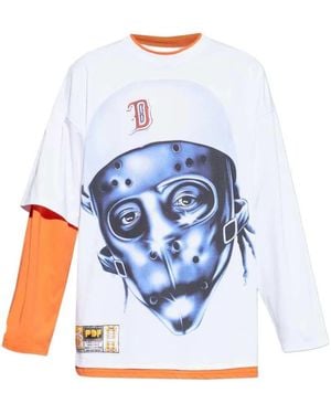 PDF T-Shirt mit Rundhalsausschnitt und Aufdruck - Blau