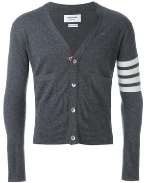 Thom Browne 4 Bar Cashmere Cardigan - Blau