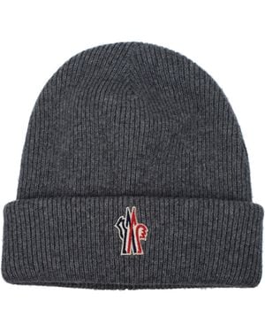 Moncler Knit Hats Virgin Wool - Grey