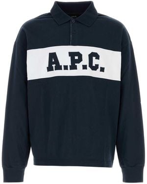 A.P.C. Cotton Oversize Alexis Polo Shirt - Blue