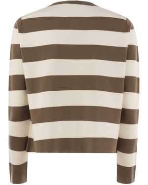 Tシャツ・カットソー MAX MARA Embroidered Wool Viterbo Sweater Embroidered wool sweater, white black | 