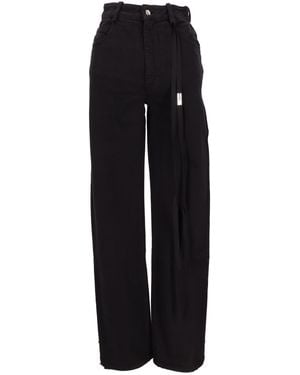 Ann Demeulemeester Herme 5 Pockets Slim Fit Cropped Jeans - Black