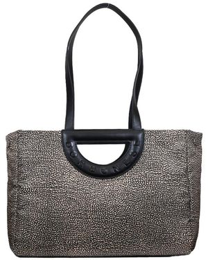 Borbonese Natural Black Op Bag - Grau
