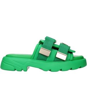 Bottega Veneta Fabric/Grass Slippers And Clogs - Green