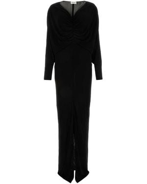 Saint Laurent Viscose Long Dress - Black