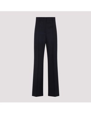 Prada Blaue Wollhose Mit Hoher Taille