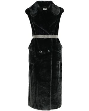 P.A.R.O.S.H. Faux Fur Coat - Black