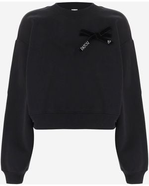 Patou Cotton Sweatshirt With Embellishment - Black