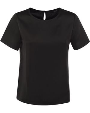 Weekend by Maxmara Weekend Max Mara Gilbert Satin And Jersey T Shirt - Black