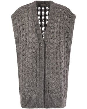 Herno Long Sleeveless Cardigan - Grey