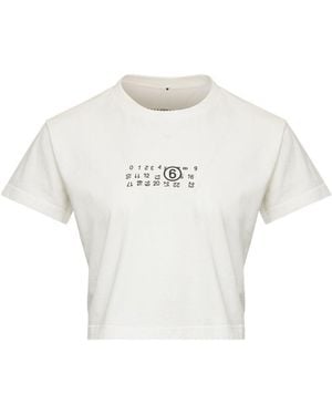 MM6 by Maison Margiela Logo Cotton T Shirt - White