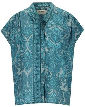 PAHIESA FORMENTERA Patterned Shirt - Blue