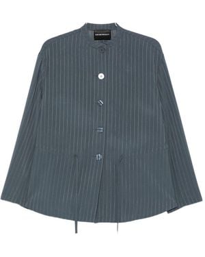 Emporio Armani Pinstriped Jacket - Blue