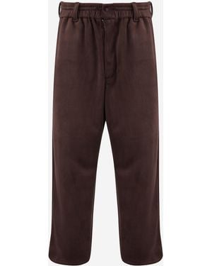 Y-3 Stretch-Samthose mit Logo - Braun