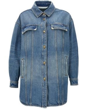 Palm Angels 'gewaschenes Logo' Jacke - Blau